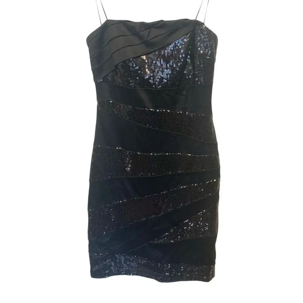 Sequin Embellished Asymmetrical Patterned Dress